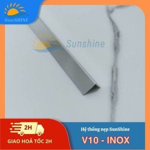 Nẹp Inox 304 V10mm 12 Nẹp Inox 304 V10mm