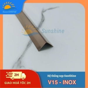 Nẹp Inox 304 V15mm 15 Nẹp Inox 304 V15mm