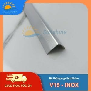 Nẹp Inox 304 V15mm 12 Nẹp Inox 304 V15mm