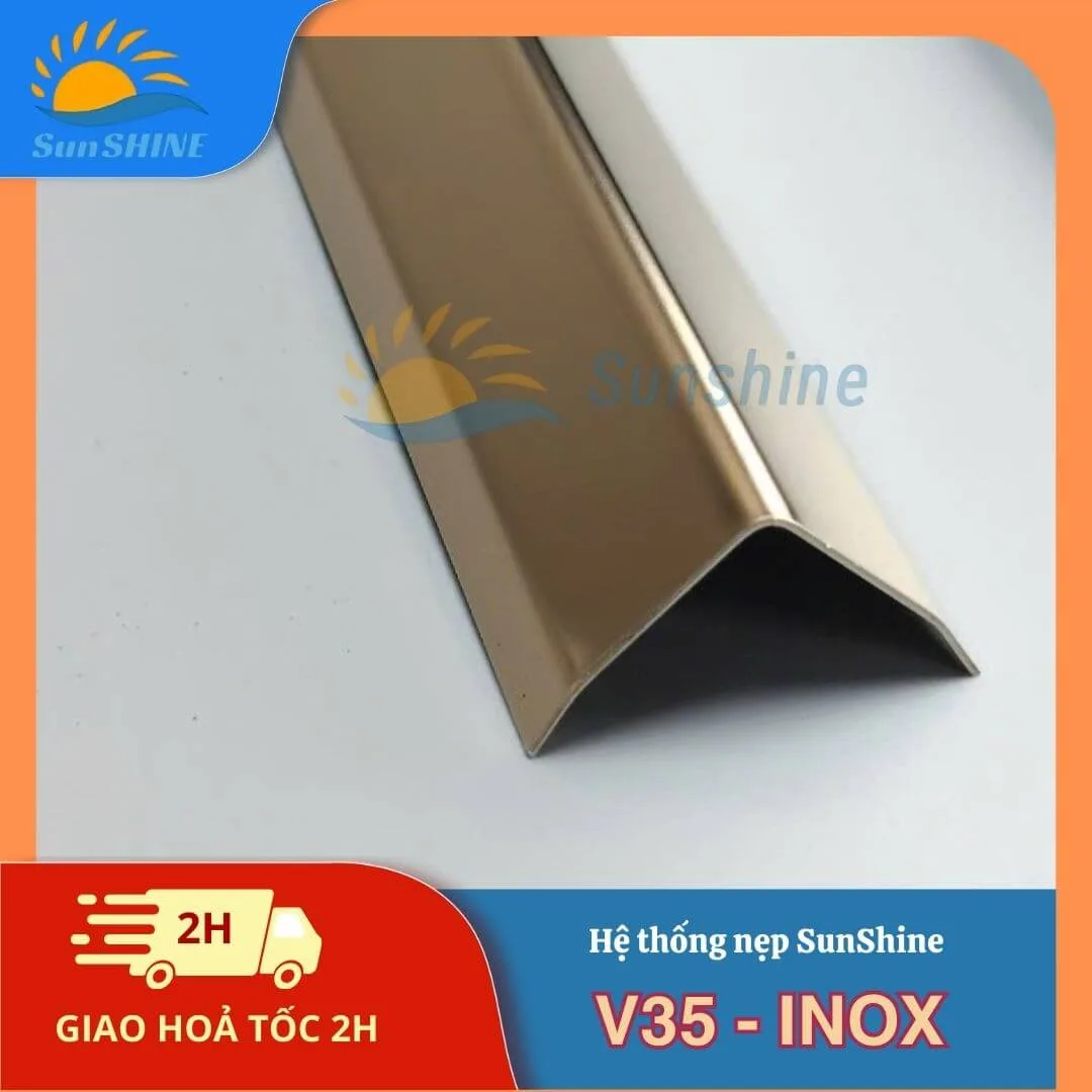 Nẹp Inox 304 V35mm 7 Nẹp Inox 304 V35mm