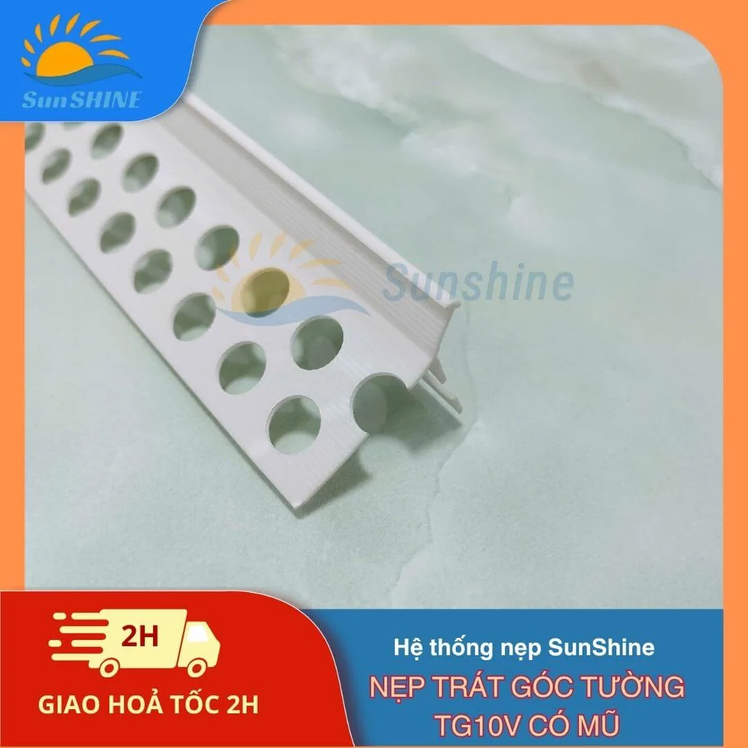 Nẹp Trát Góc Tường TG10V Có Mũ