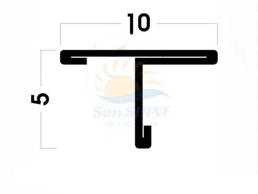Các kích thước nẹp inox chữ T phổ biến hiện nay và cách lựa chọn 3 Mặt cắt nẹp T10