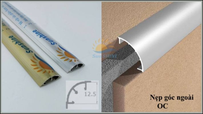 Top 3 Nẹp Góc Ốp Lát Bo Tròn Phổ Biến Nhất 2025 5 Mặt cắt nẹp OC12.5