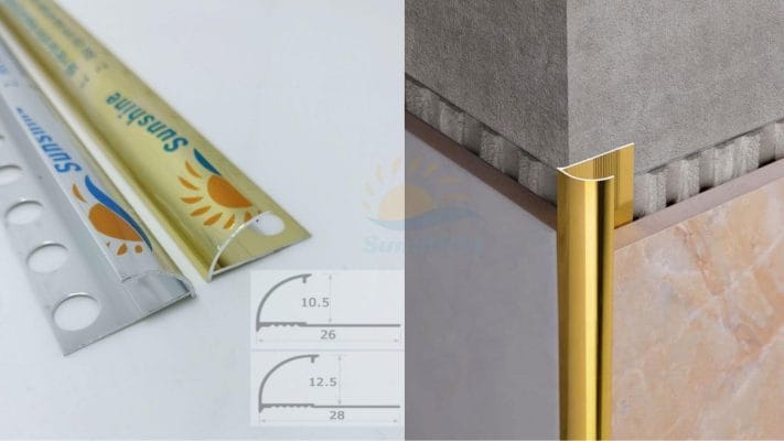 Top 3 Nẹp Nhôm Góc Ốp Lát Được Ưa Chuộng Nhất 2025 3 Mặt cắt nẹp YC