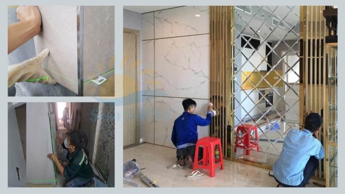 Khám Phá Nẹp Nhôm Góc Ốp Lát 2025 5 Thi công nẹp góc ốp lát