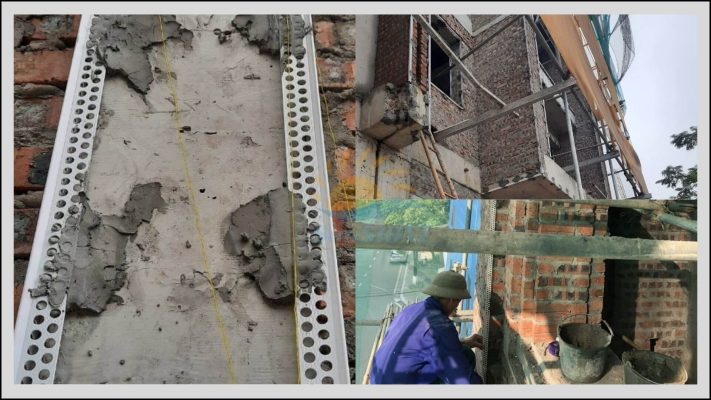 Một số ảnh thi công nẹp nhựa trát tường TG10V