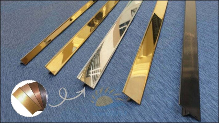 Nẹp inox 304 chữ T được mạ màu bằng công nghệ PVD