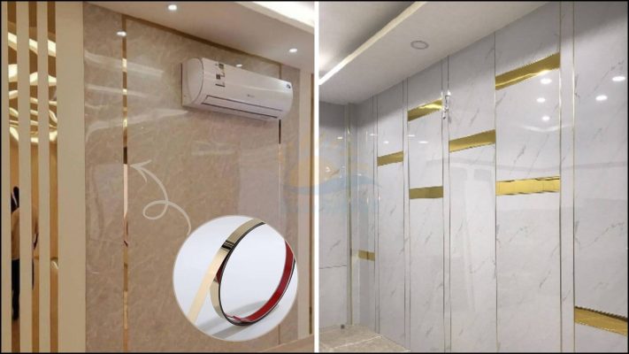 Nẹp la inox 201 tạo đường chỉ nổi bật trên tường